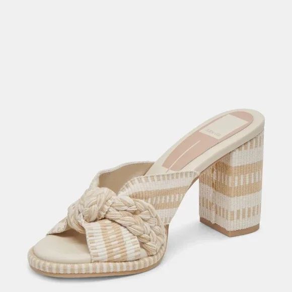 Dolce Vita Brilah Sandals Women's US 9 Brown Open Toe Block Heel Slide PQ292